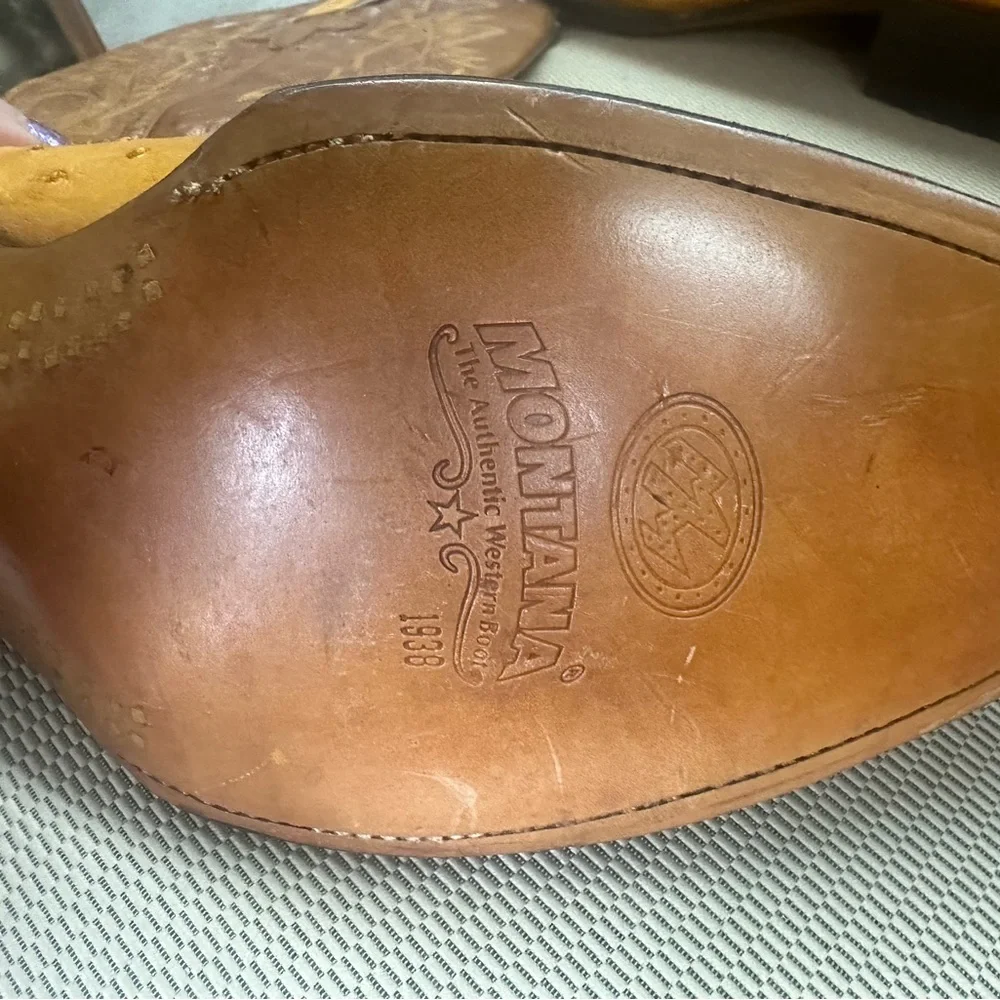 Brown and Yellow Western‎ Cowboy Boots